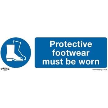 SS7P1 Mandatory Safety Sign - Protective Footwear Must Be Worn - Rigid Plastic - Sealey