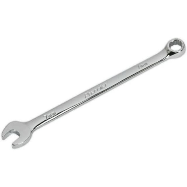 Loops 7mm Steel Combination Spanner - Long Slim Design Combo Wrench - Chrome Vanadium Metallics
