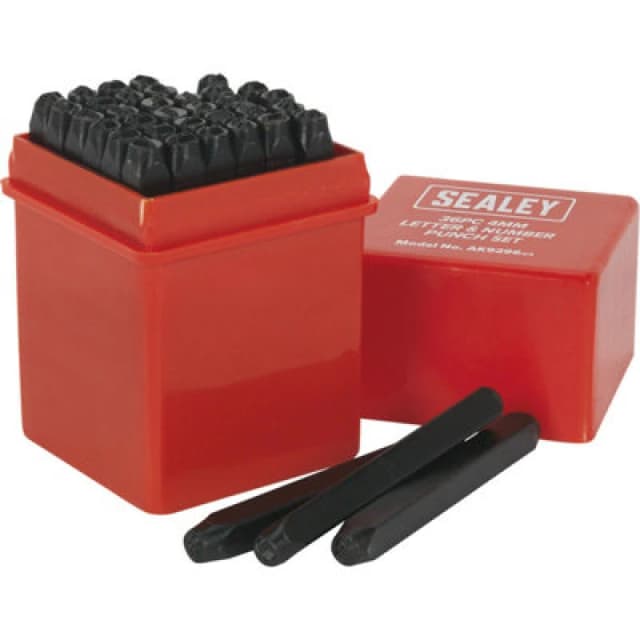 Loops 36 Piece Letter & Number Punch Set - 4mm Character Height - High Carbon Steel Metallics