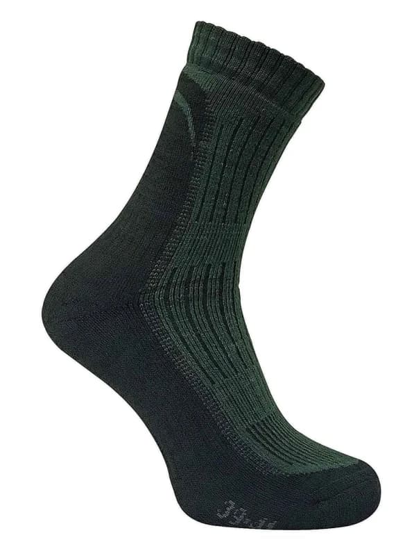 Dr Hunter Dr Hunter Men 1 Pack Reinforced Heel & Toe Merino Wool Hiking Socks in Green Size: 6-8.5 Green 6-8.5 Male 8595592610628