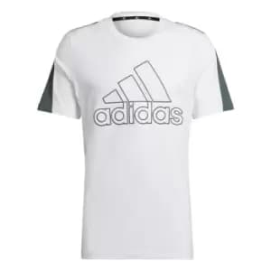 adidas Future Icons Embroidered Badge of Sport T-Shirt Me - White