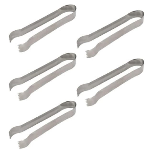 5X Rink Drink Stainless Steel Ice Tongs - 17Cm - Metal Kitchen Party Bar Serving Pincers