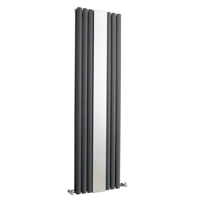 Balterley Embrace Vertical 1 Panel Radiator & Mirror, 1800mm x 499mm Anthracite in Grey Grey Unisex