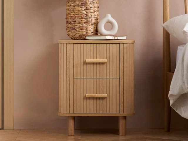 Birlea Axel Oak 2 Drawer Bedside Table
