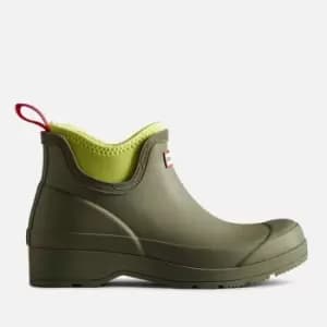 Hunter Womens Play Neoprene Chelsea Boots - Lichen Green/Zesty Yellow - UK 5