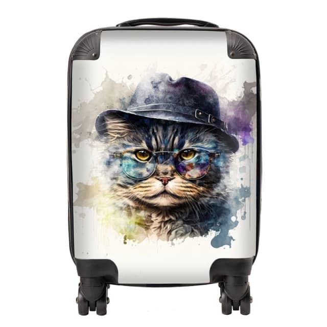 Warren Reed - Designer Selkirk Rex Cat Splashart Suitcase Size: Large Multicolor Unisex Large