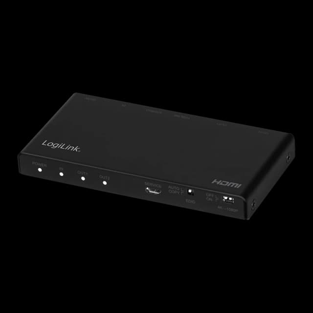 LogiLink HDMI splitter. 1x2-Port. 4K/60 Hz. HDCP. EDID.audio extract.d