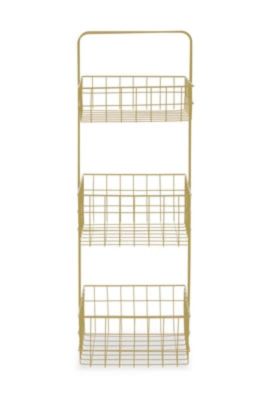 Premier Housewares 3 Tier Rectangular Storage Caddy Gold
