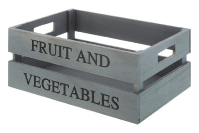 Premier Housewares Interiors By Premier Grey Wooden Crate Storage Box, Rustic Wooden Fruit Storage Box, Storage Bin, Weathered Wooden Crate Box