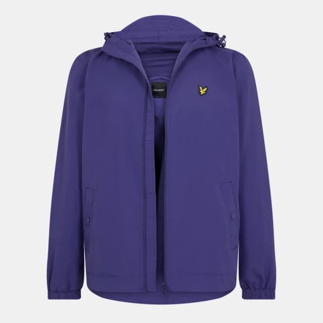 Lyle and Scott Mens Zip Through Cotton Wind Resistant Long Sleeve Hooded Rain Anorak Deep Indigo male S