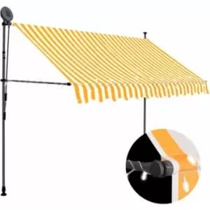 Manual Retractable Awning with LED 300cm White and Orange Vidaxl Orange