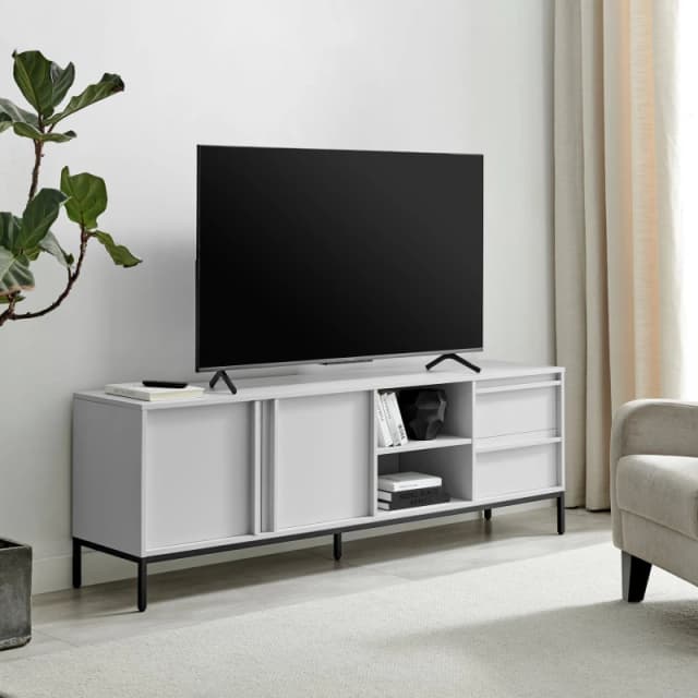 FurnitureboxUK FurnitureboxUK Svit Storage TV Sideboard in Off White Off White One Size Unisex 5060661188085