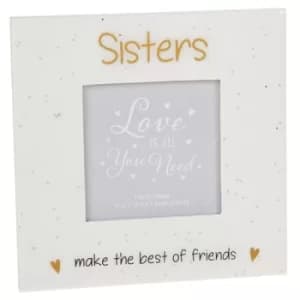 Glitter Words Frame 3x3 Sisters