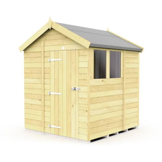 Flat Pack Sheds DIY Sheds 6 x 7 Apex Shed, Brown 6X7AFF