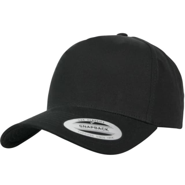 Flexfit by Yupoong Mens 5 Panel Classic Snapback Cap One Size in Black Male One Size
