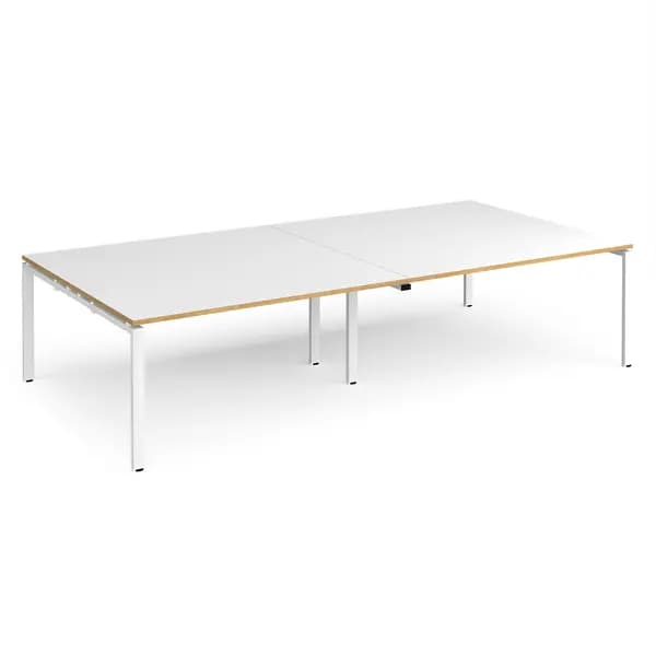 Adapt rectangular boardroom table 3200mm x 1600mm - white frame and DMFEBT3216WHWO