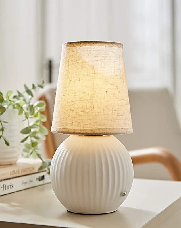 SO'HOME Rechargeable Ribbed White Glass Table Lamp White ONE SIZE