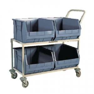 Slingsby Grey Mobile Storage Trolley cw 4 Bins 383377