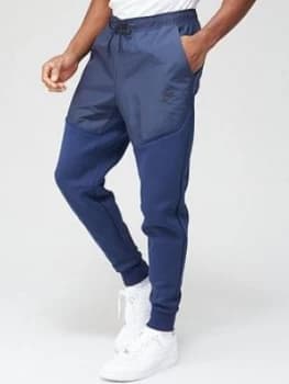 Nike Tech Fleece/Nylon Mix Pants - Navy