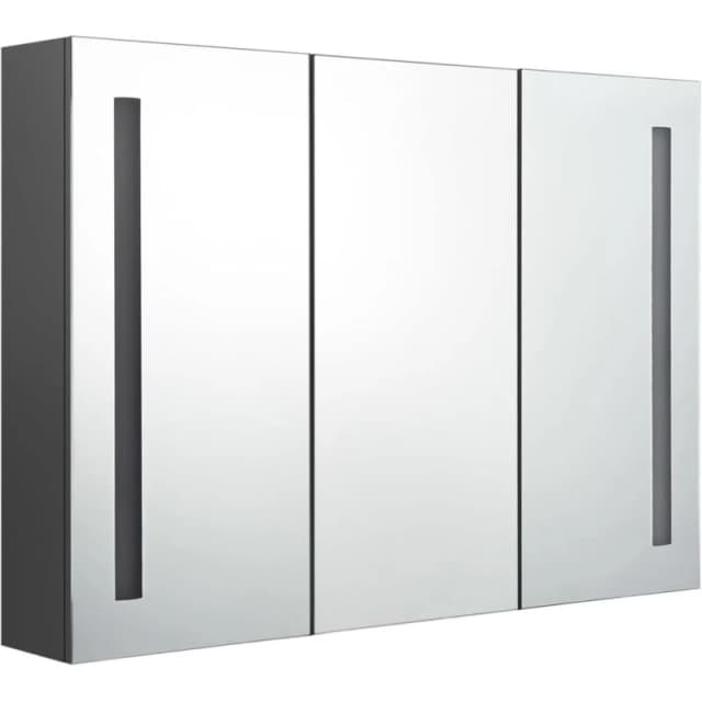 VIDAXL LED Bathroom Mirror Cabinet 89x14x62cm Grey Vidaxl 8720286332900