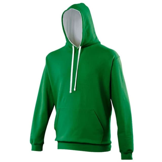 AWDis AWDis Men Varsity Hooded Sweatshirt Hoodie in Green Size: X-Small Green XS Male 5057520819280