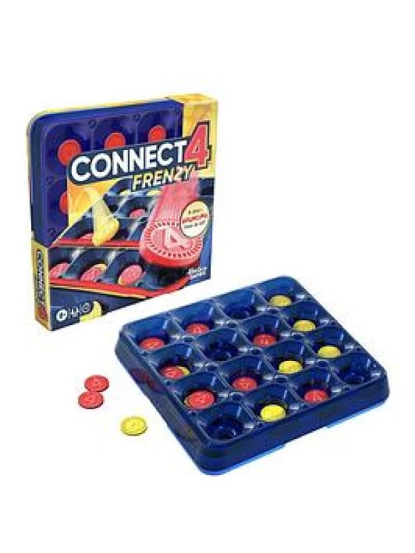 Connect 4 Frenzy Game Bounce Discs 4 The Win Family Party Games for Kids Teens and Adults Ages 8+ 2 to 6 Players 10 Mins. Portable Games