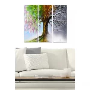 MDF7436501698607 Multicolor Decorative MDF Painting (3 Pieces)