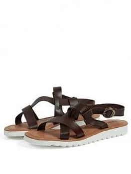Barbour Sandside Flat Sandal - Chocolate, Chocolate, Size 6, Women