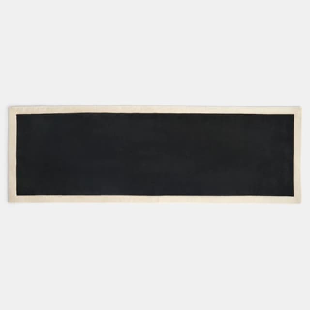 OHS OHS Contrast Border Non Slip Tufted Hallway Runner Rug Floor Carpet in Black Size: 66cm x 200cm Black 66cm x 200cm Unisex 5027434224685