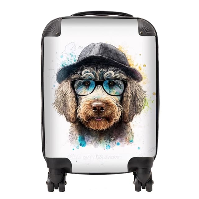 Warren Reed - Designer Labradoodle Dog Face Splashart Suitcase Size: Large Multicolor Unisex Large