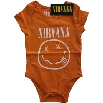 Nirvana - White Smiley Kids 0-3 Months Babywear - Orange