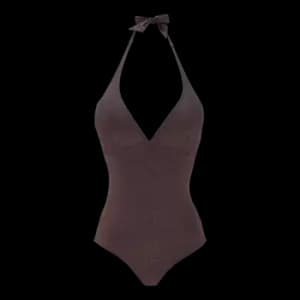 Women Halter One Piece Swimsuit Changeant Shiny - Famous - Red - Size S - Vilebrequin