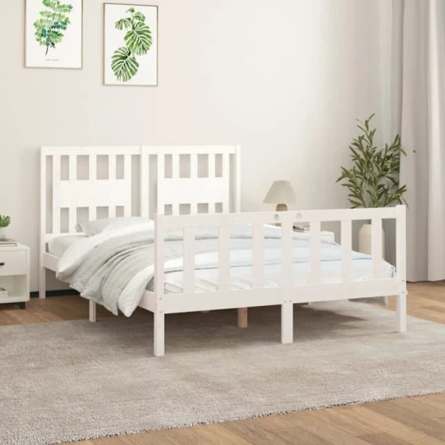 VIDAXL Bed Frame without Mattress White Solid Wood Pine 140x200cm Vidaxl 3188167