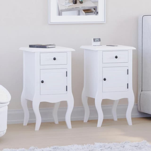 Lassic Nishano 1 Drawer 1 Door Bedside Cabinet Set of 2 White unisex One Size