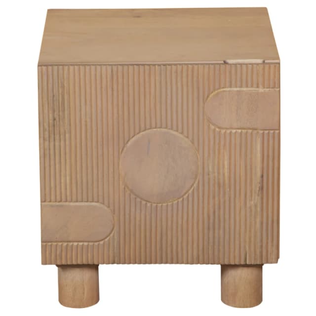 Indian Hub Austin Solid Wood Bedside Table