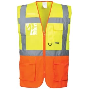 S376YORM - sz M Prague Executive Vest - Yellow/Orange - Portwest