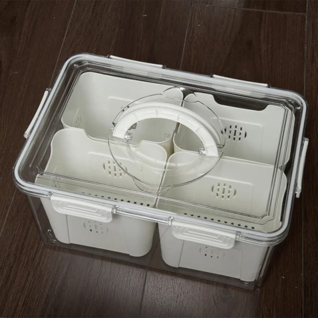 LIFE IDEAS 2pcs Fridge Storage Container with Lid White3 unisex 2x Style3