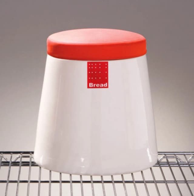 Premier Housewares Red Tag Bread Bin White