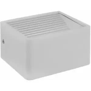 Loops - IP44 Outdoor Wall Light White Aluminium 6W Built in LED Porch Lamp