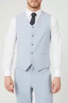 Tailored Fit Pale Blue End On End Waistcoat