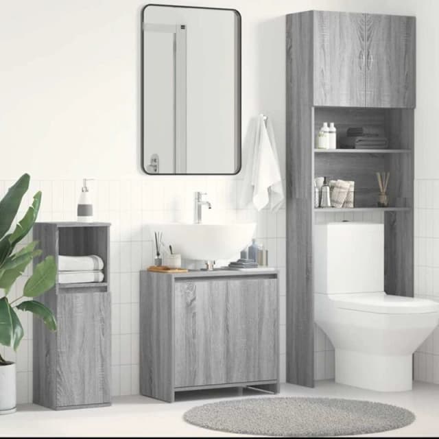 Vidaxl Bathroom Cabinet Grey Sonoma 60X33X61cm Engineered Wood, Grey 826358