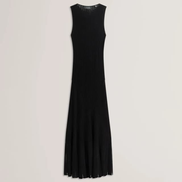 Ted Baker Knitted Midi Dress Black female 8 (XS)