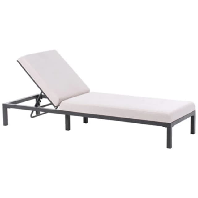 Beliani Sun Lounger With Cushion Lariano Metal Light Beige