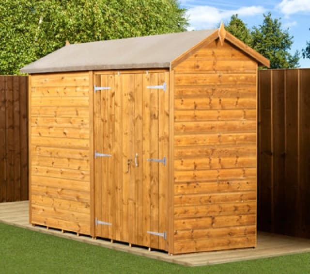 Empire Sheds Empire Modular Apex 4X8 Dipped Treated Tongue And Groove Wooden Garden Shed Double Door (4' X 8' / 4ft X 8ft) (4X8)