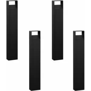 Loops - 4 pack IP44 Outdoor Bollard Light Anthracite Aluminium 6W LED Tall Lamp Post