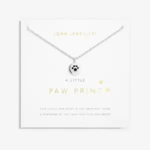 Paw Print Silver 46cm + 5cm Extender Necklace 6108