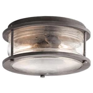 1 Light Bathroom Flush Outdoor Ceiling Light Zinc IP44, E27