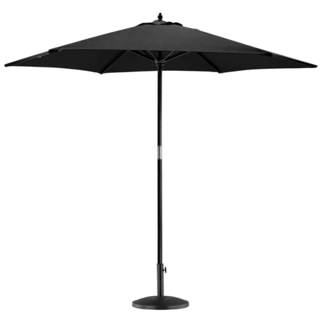 Harbour Housewares Wooden Garden Parasol & Base Set - 2.7M - Black