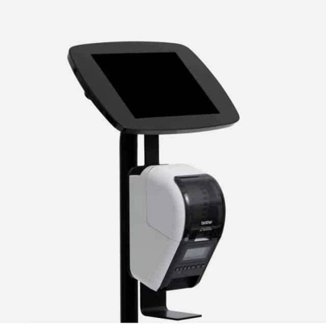 Bouncepad Original Floorstanding + Brother Printer Mount (inc USB Cable) Apple iPad 10th Gen 10.9 (2022) Black Covered Front Camera an