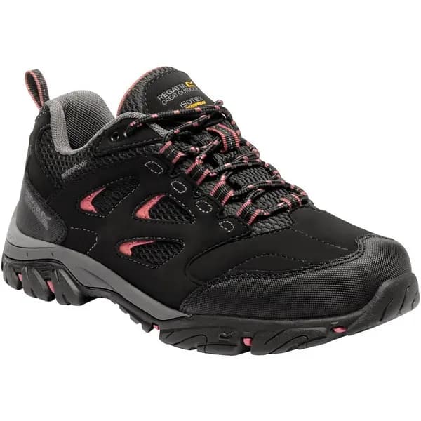 Regatta Womens/Ladies Holcombe IEP Low Waterproof Fabric Walking Shoes UK Size 3 (EU 36) Black/Deco Rose RWF572-145-3